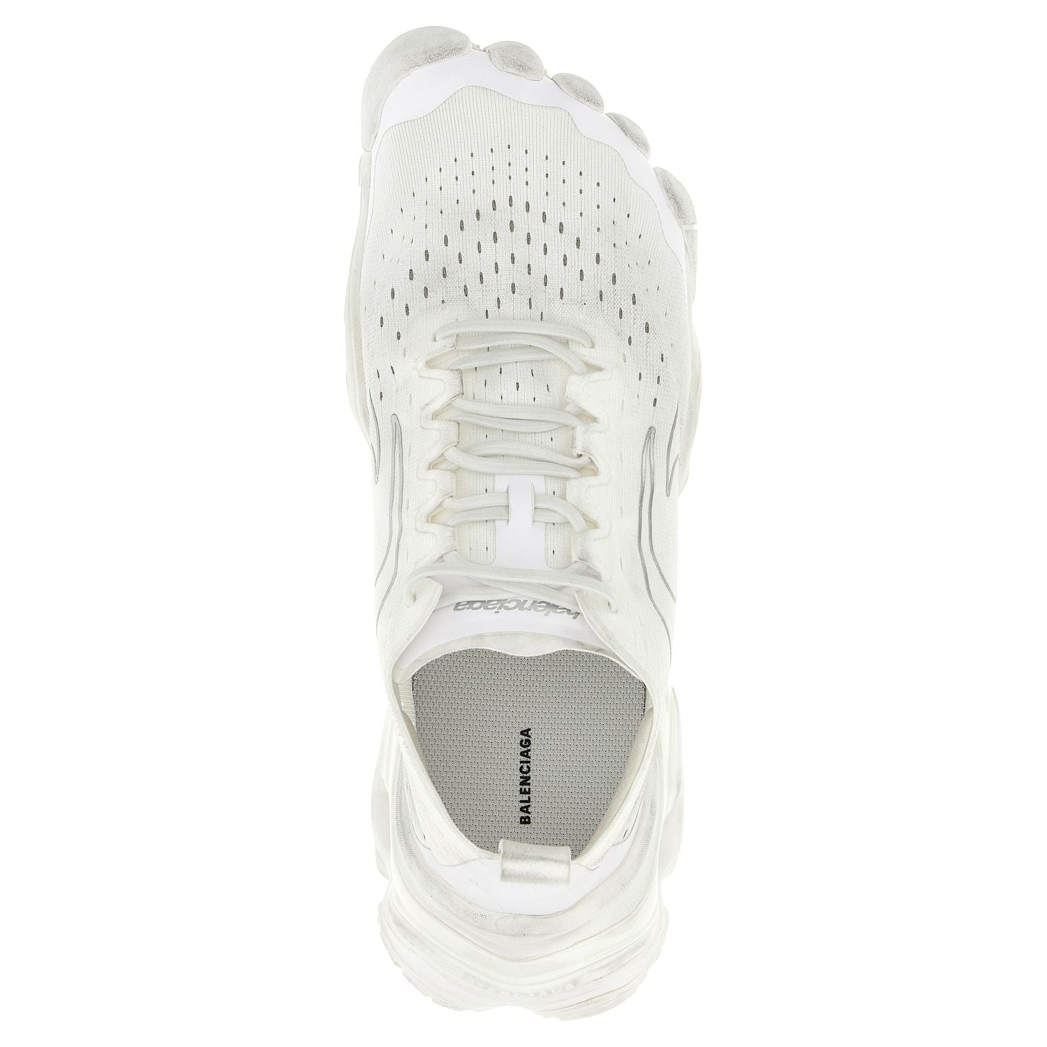 Balenciaga White Polyester Athletic Sneakers