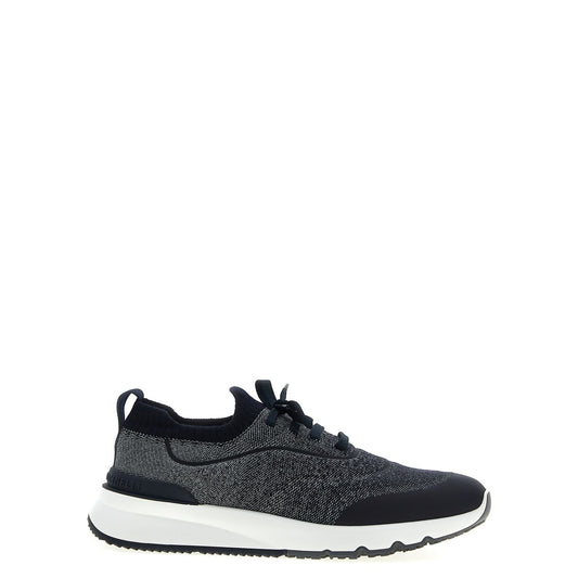 Brunello Cucinelli Blue Cotton Athletic Sneakers