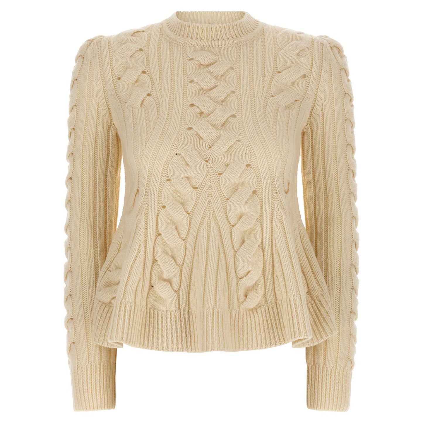 Alexander McQueen Beige Wool Cardigan