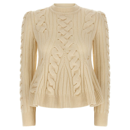 Alexander McQueen Beige Wool Cardigan