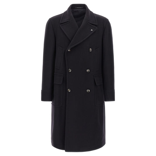 Tagliatore Blue Wool Coat