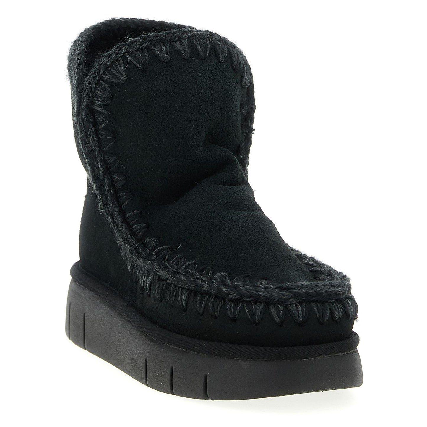 Mou Black Lamb Leather Ankle Boots