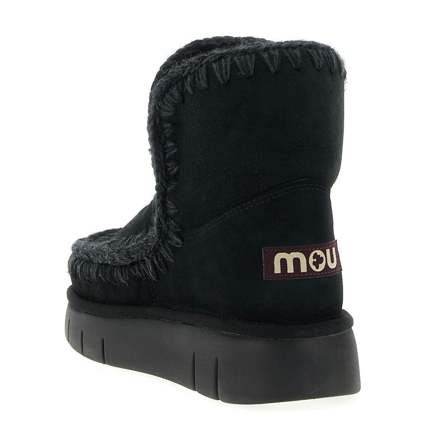 Mou Black Lamb Leather Ankle Boots