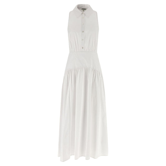 Staud White Cotton Midi Dress