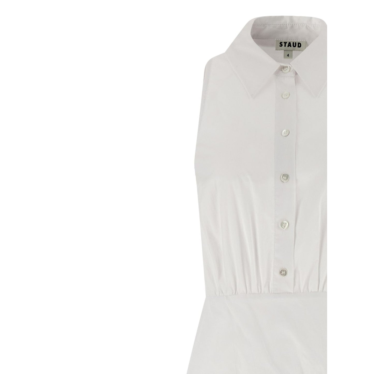 Staud White Cotton Midi Dress