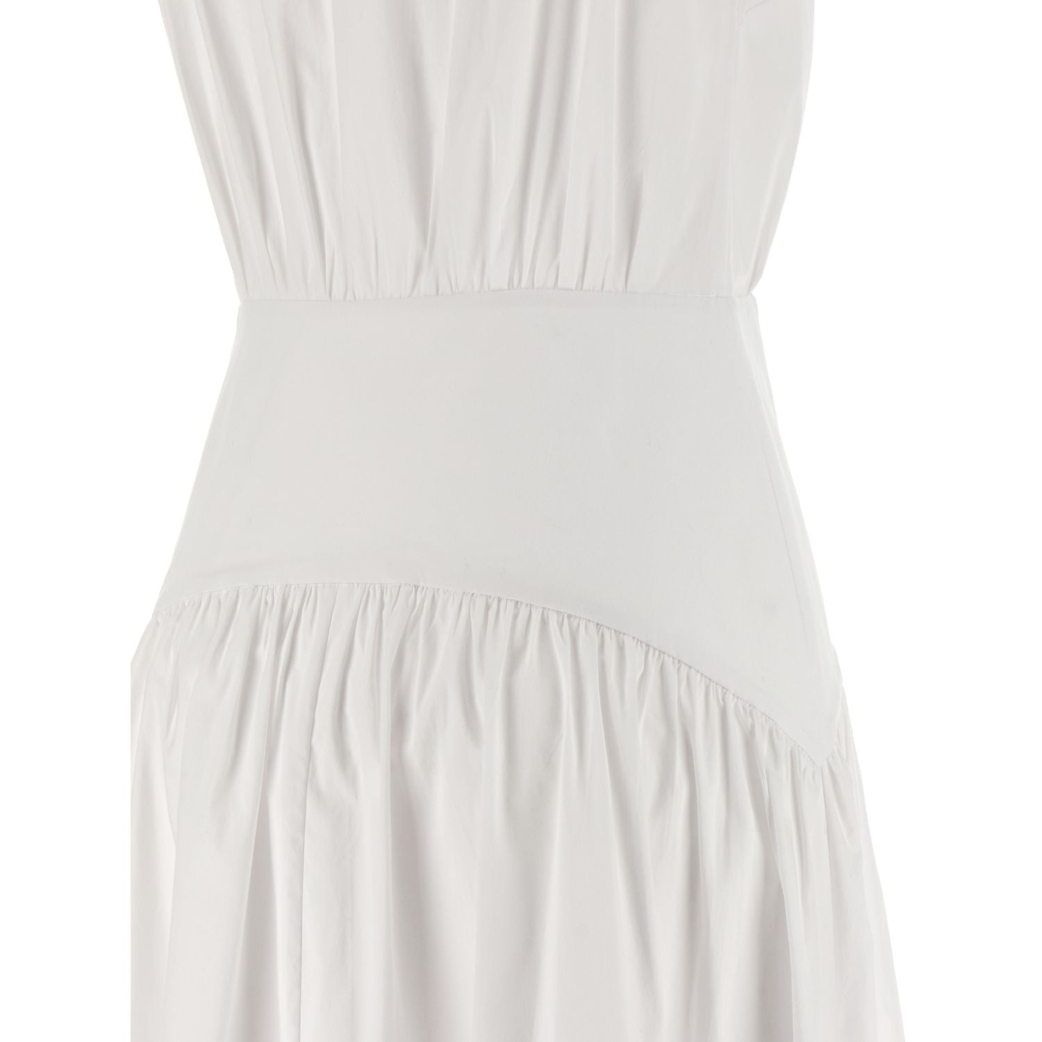 Staud White Cotton Midi Dress