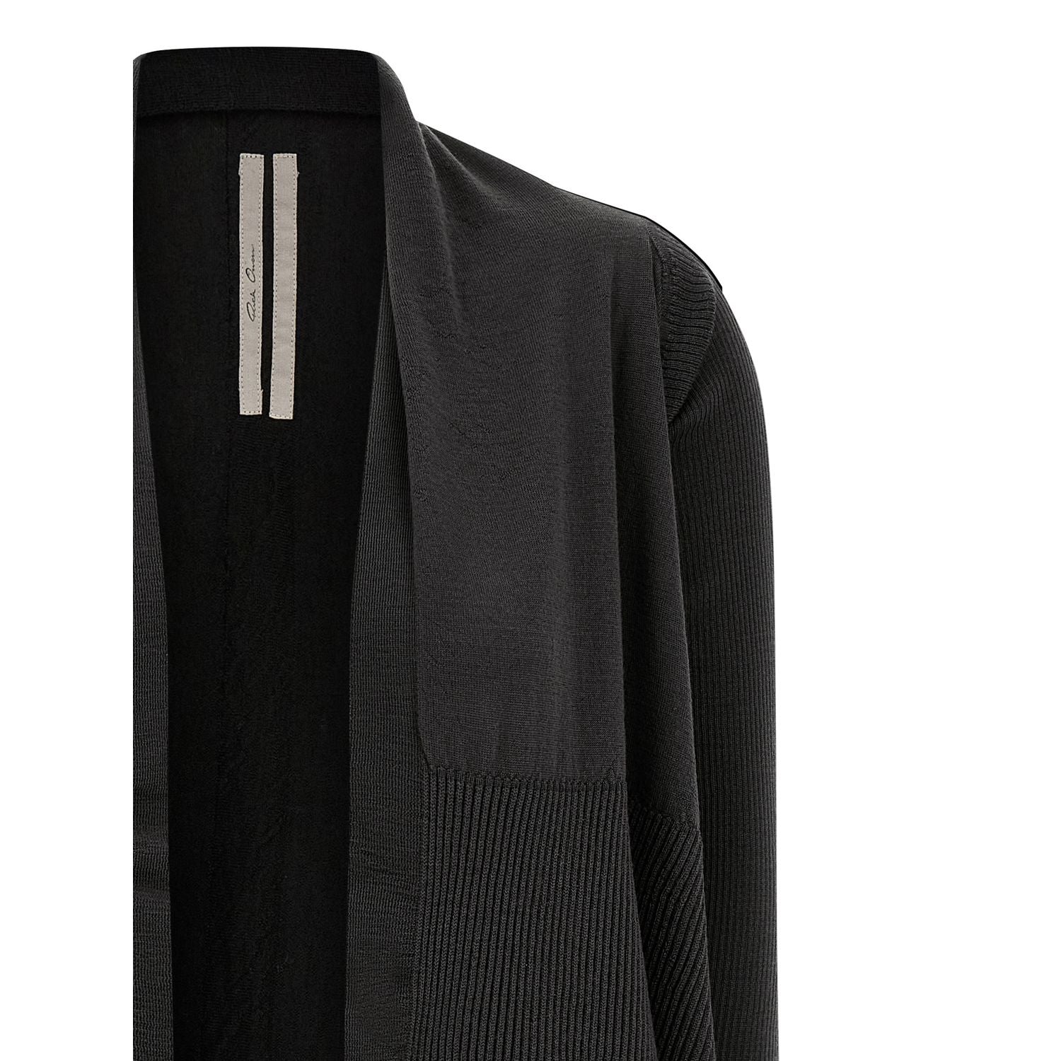 Rick Owens Black Wool Cardigan