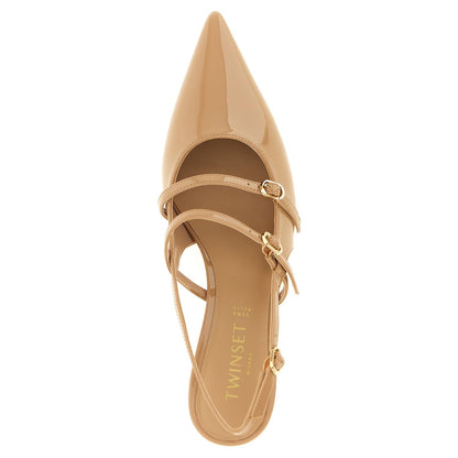 Twinset Beige Polyethylene Mid Heel Pumps