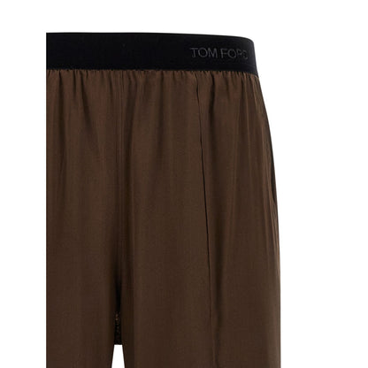 Tom Ford Brown Silk Casual Pants