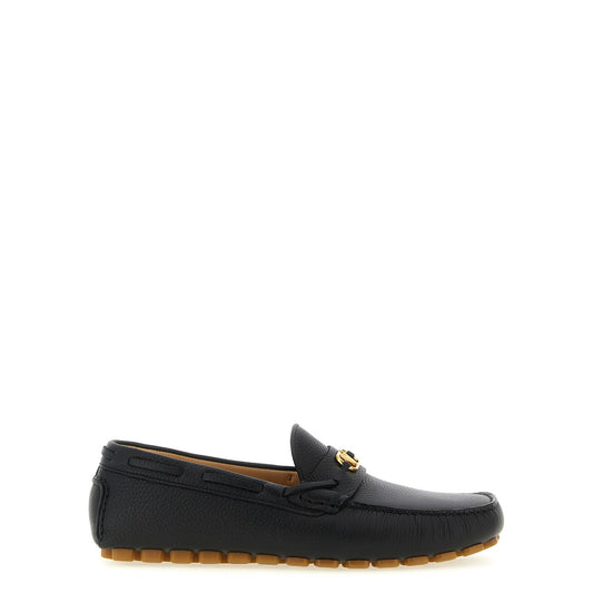 Valentino Garavani Black Calfskin Slip-On Loafers