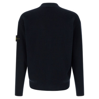 Stone Island Blue Cotton Cardigan