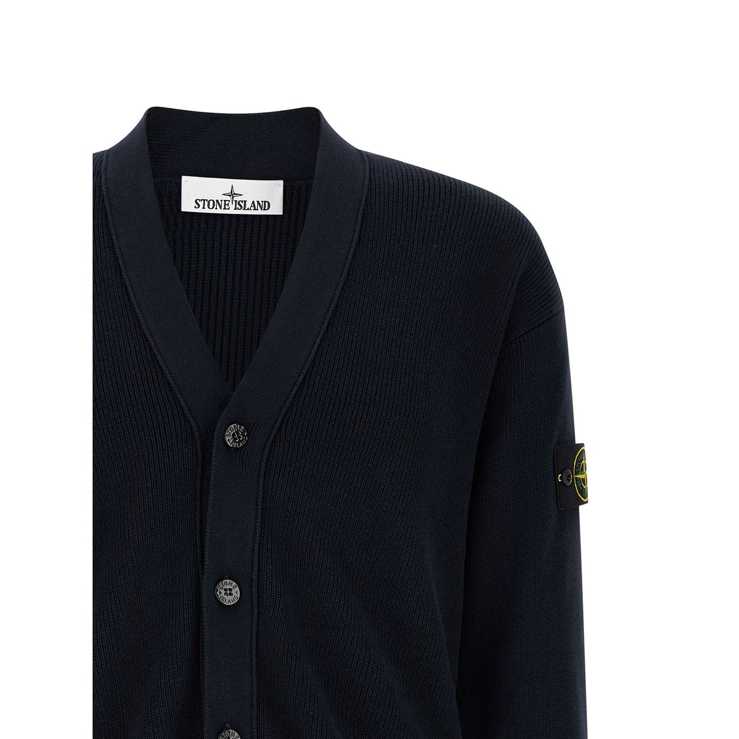 Stone Island Blue Cotton Cardigan
