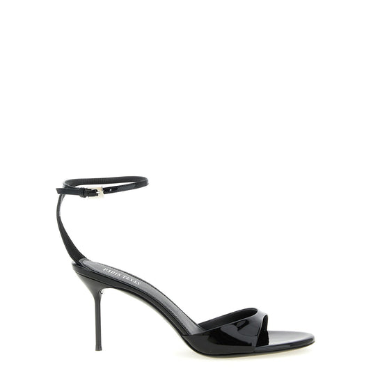 Paris Texas Black Calfskin Stiletto Heel Sandals