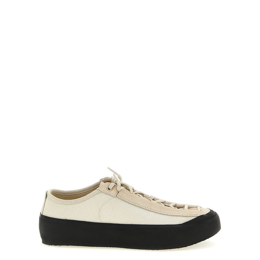 Stone Island Beige Calfskin Low Top Sneakers