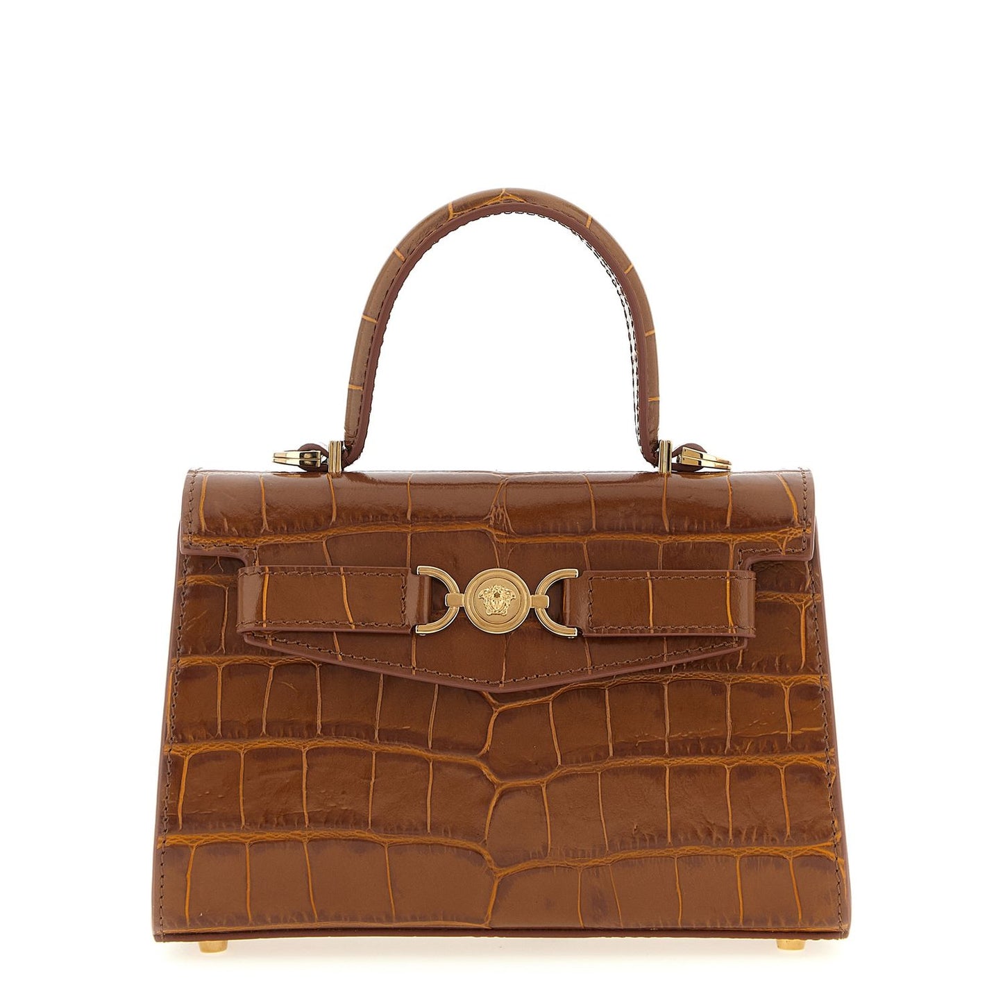 Versace Brown Calfskin Handbag