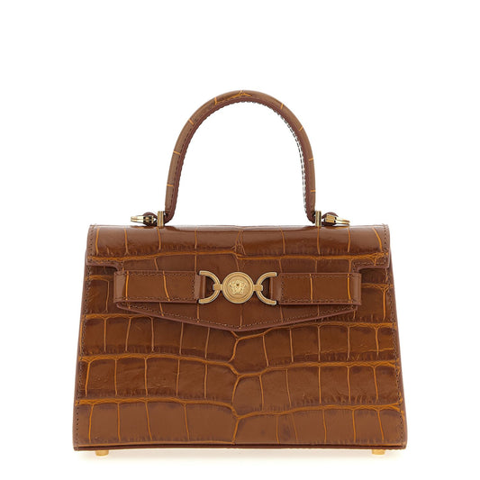 Versace Brown Calfskin Handbag