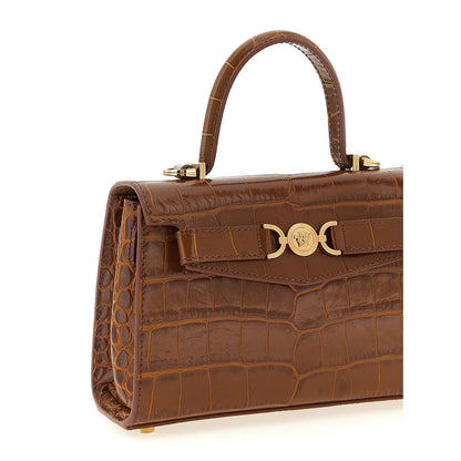 Versace Brown Calfskin Handbag