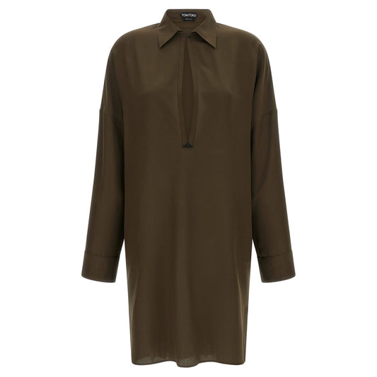 Tom Ford Bicolor Silk Midi Dress
