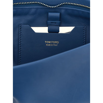 Tom Ford Blue Lambskin Clutch Bag