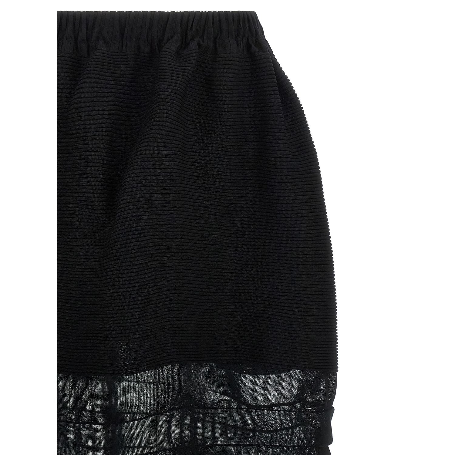 Issey Miyake Black Polyester Midi Skirt
