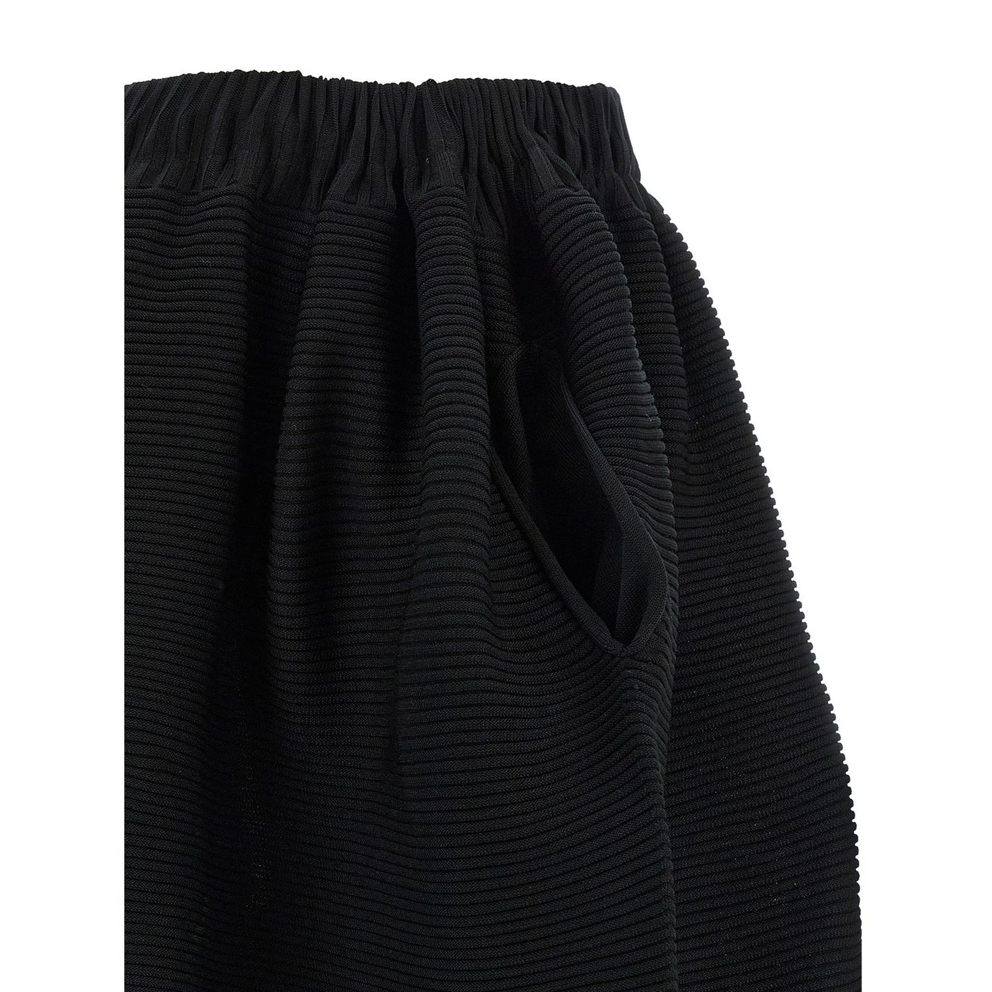 Issey Miyake Black Polyester Midi Skirt