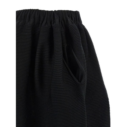Issey Miyake Black Polyester Midi Skirt