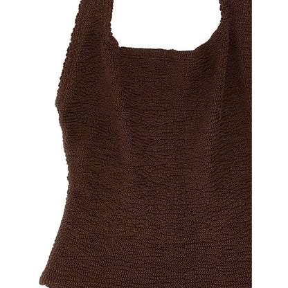 Hunza G Brown Polyamide One-Piece Swimsuit