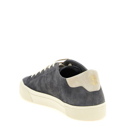 Brunello Cucinelli Gray Calfskin Sneakers