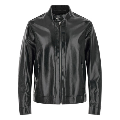 Fendi Blue Lamb Leather Leather Jacket