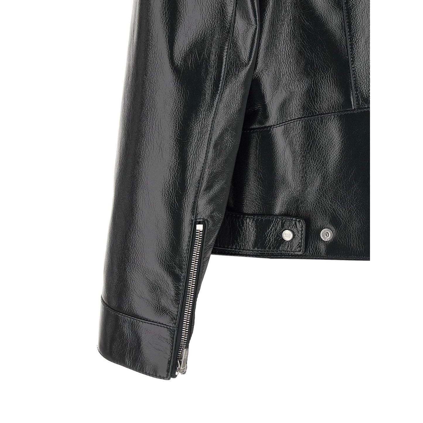 Fendi Blue Lamb Leather Leather Jacket