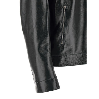 Fendi Blue Lamb Leather Leather Jacket