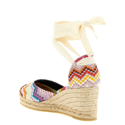 Missoni Multicolor Cowhide Wedge Sandals