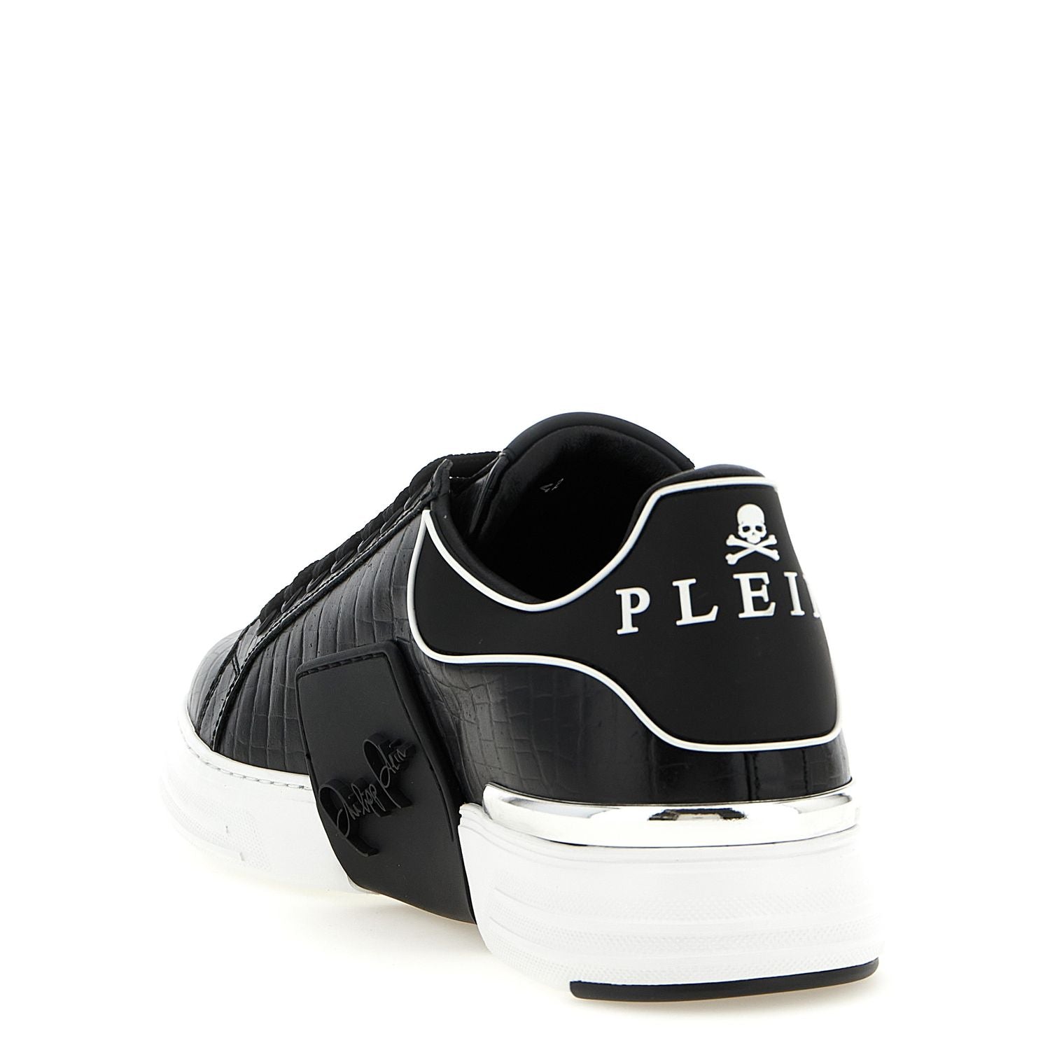Philipp Plein Black Cowhide Low Top Sneakers