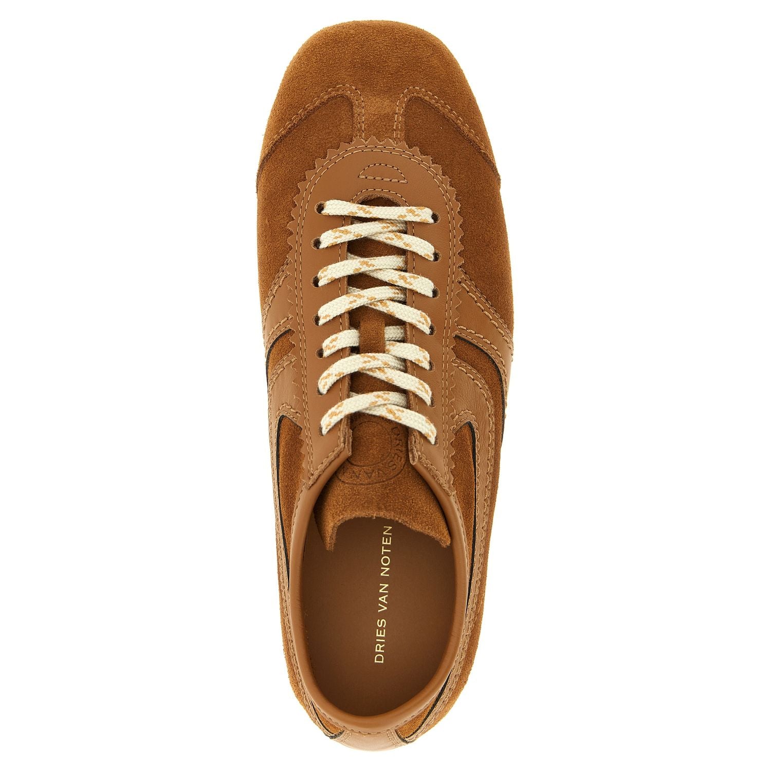 Dries Van Noten Brown Calfskin Sneakers