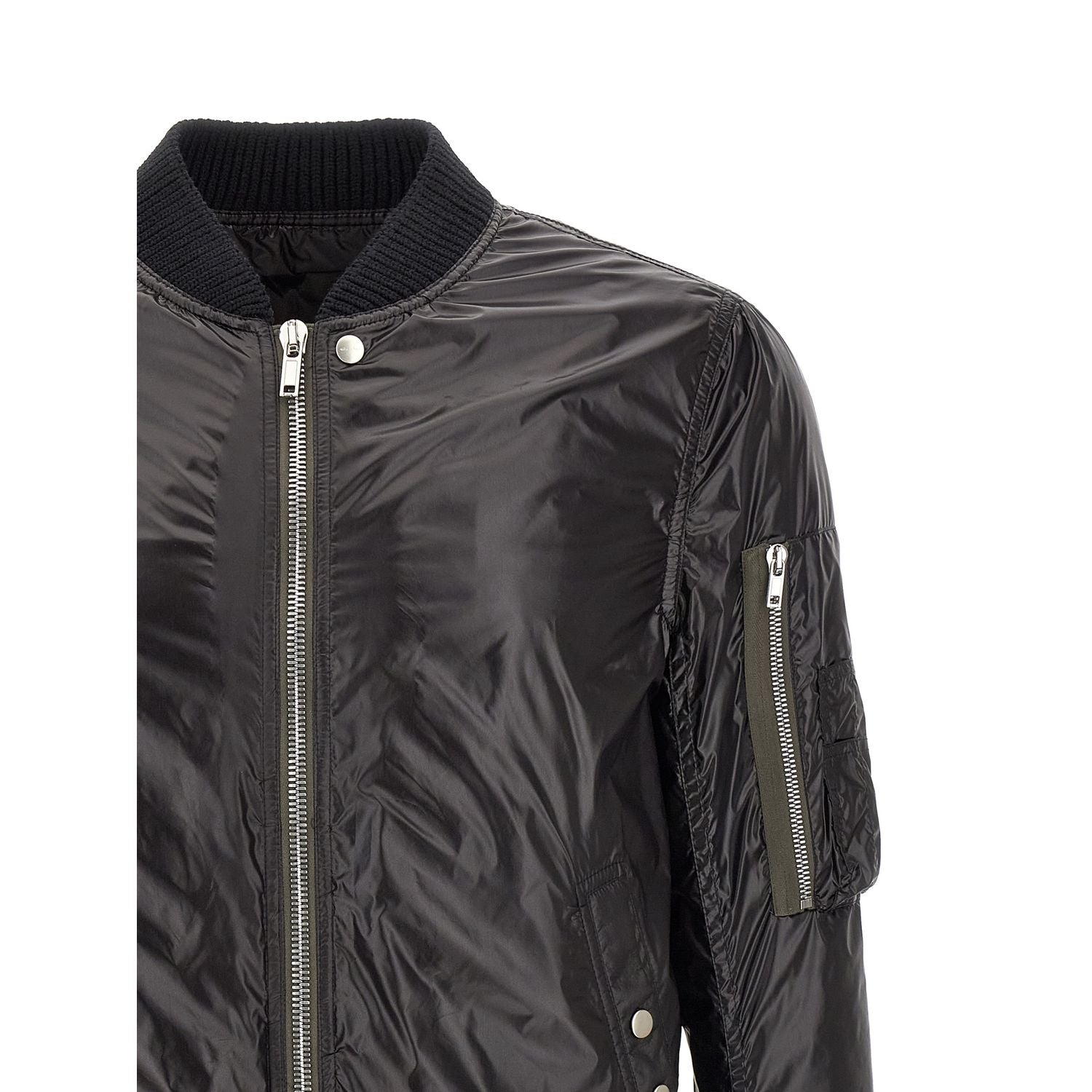 Rick Owens Black Nylon Bomber