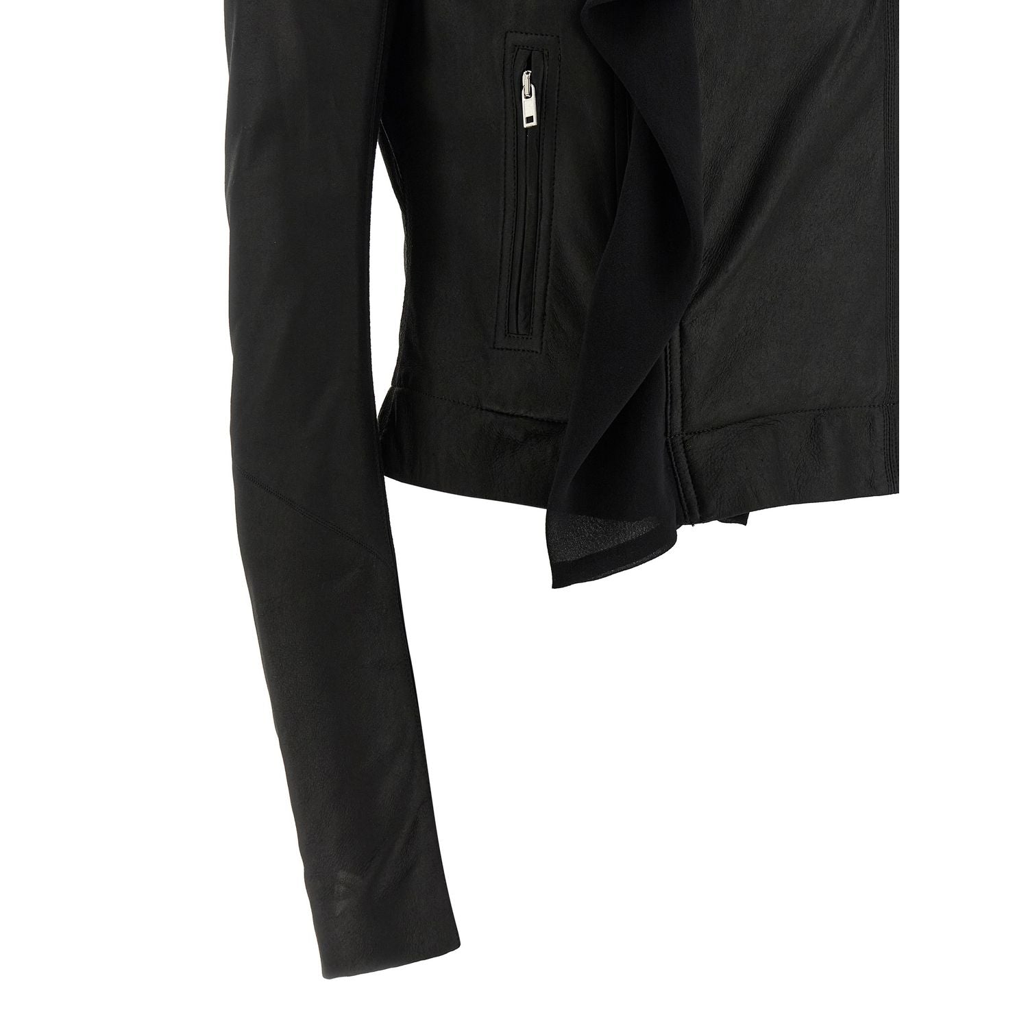 Rick Owens Black Lamb Leather Leather Jacket