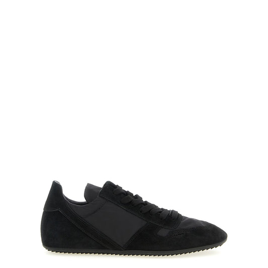Rick Owens Black Calfskin Athletic Sneakers