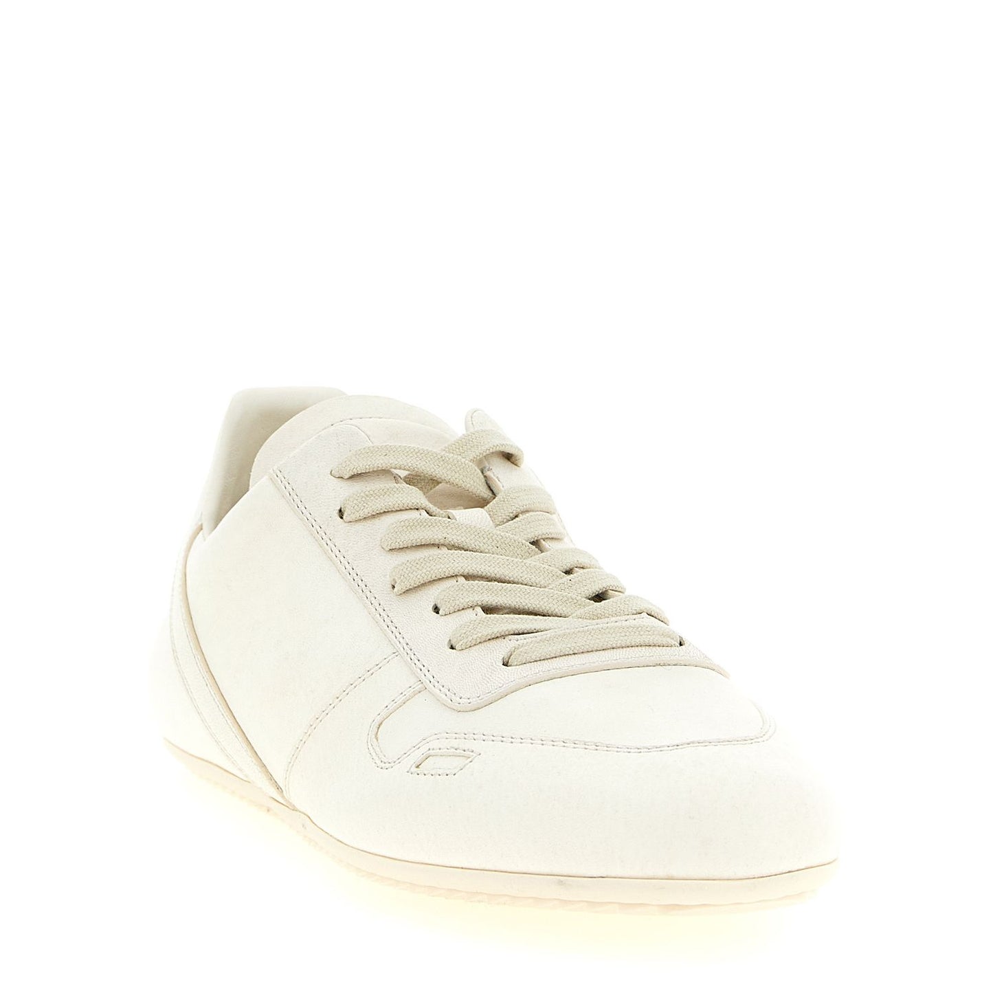 Rick Owens White Lamb Leather Low Top Sneakers