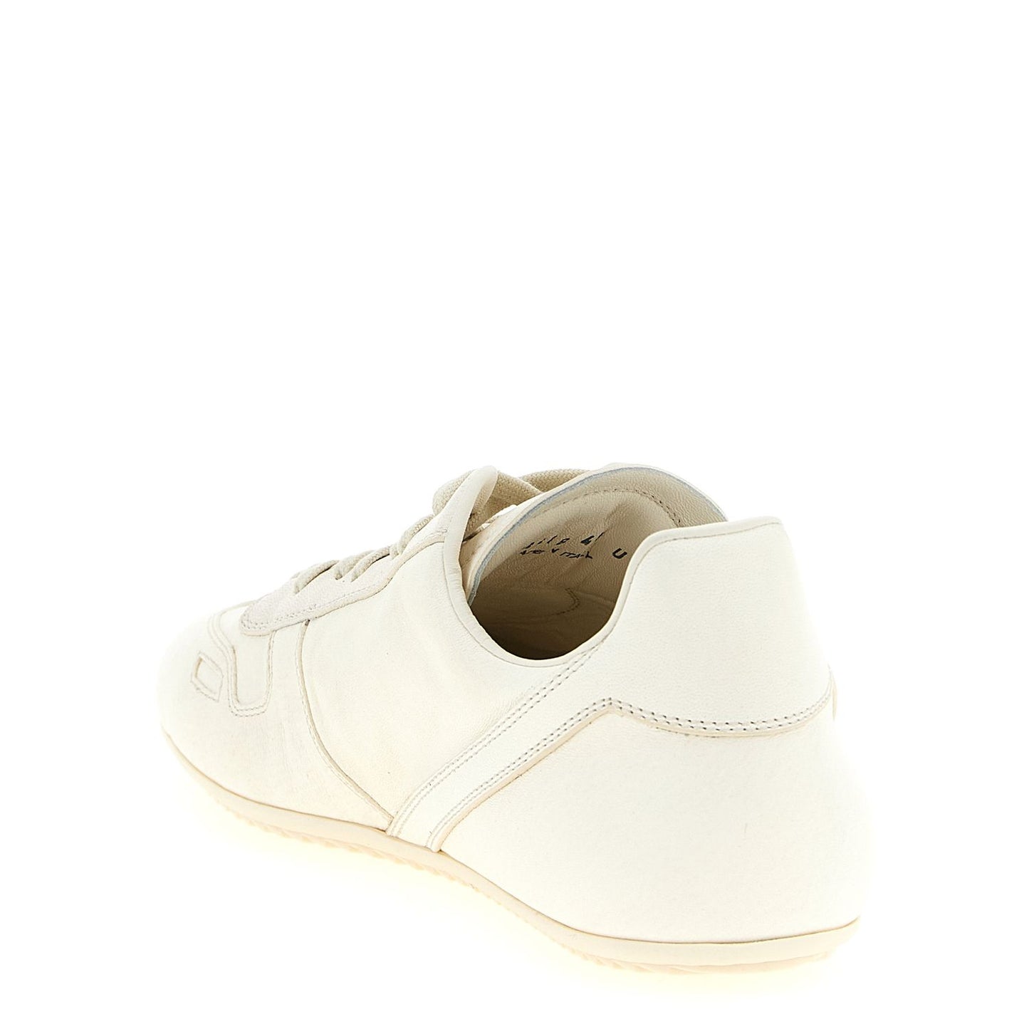 Rick Owens White Lamb Leather Low Top Sneakers