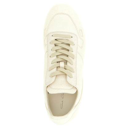 Rick Owens White Lamb Leather Low Top Sneakers