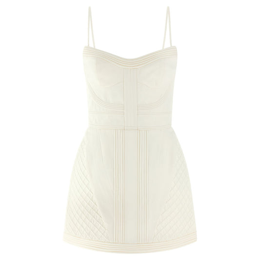 Zimmermann White Cotton Short Dress