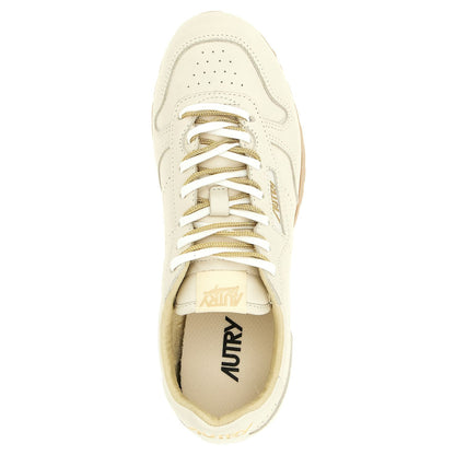 Autry Beige Cowhide Low Top Sneakers