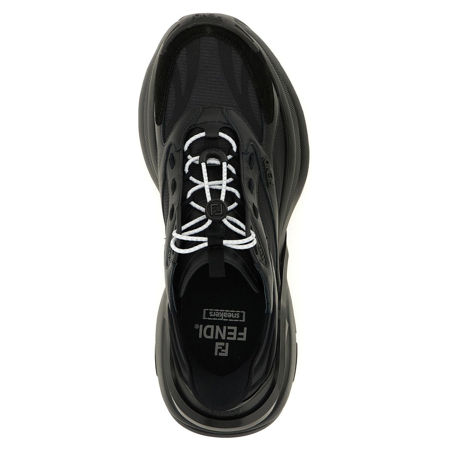 Fendi Black Calfskin Athletic Sneakers