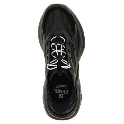 Fendi Black Calfskin Athletic Sneakers