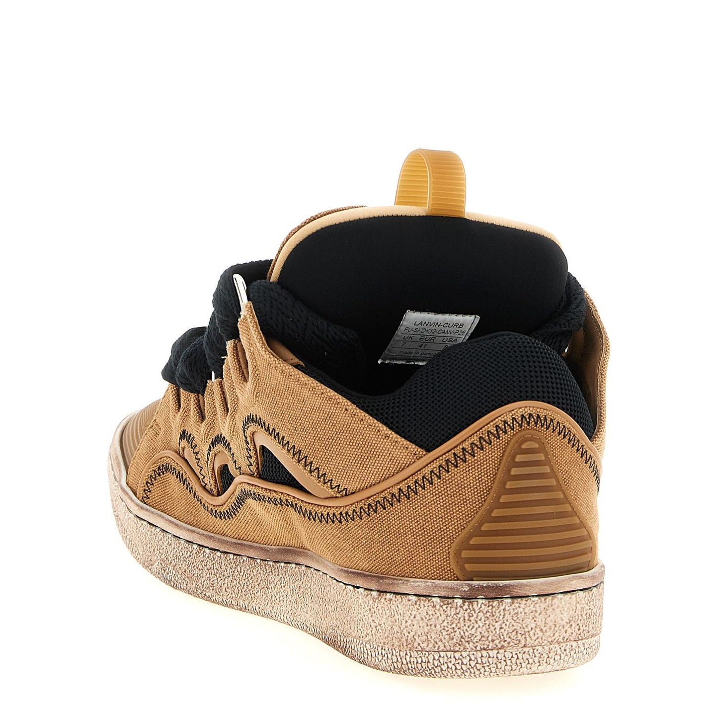 Lanvin Brown Cotton Chunky Sneakers