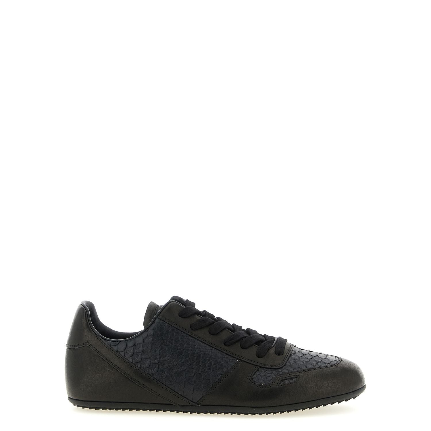 Rick Owens Black Lamb Leather Low Top Sneakers