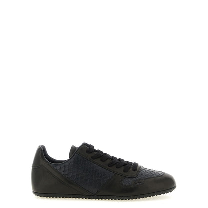 Rick Owens Black Lamb Leather Low Top Sneakers
