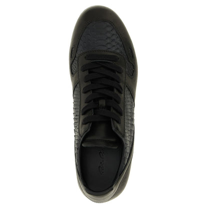 Rick Owens Black Lamb Leather Low Top Sneakers