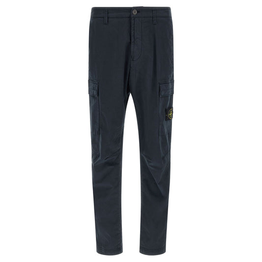 Stone Island Blue Cotton Cargo Pants
