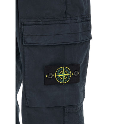 Stone Island Blue Cotton Cargo Pants